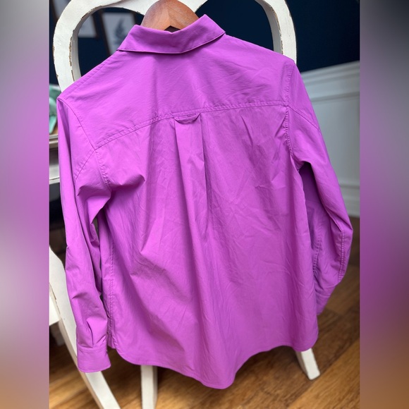ATHLETA - Oversized Poplin Button-Up Blouse Top in Jazzy Purple size XXS - Picture 4 of 8
